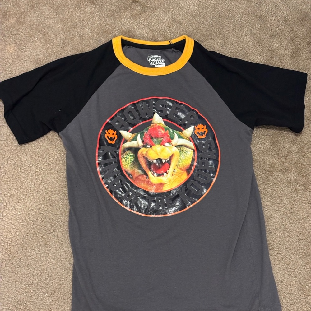 Nintendo Super Mario Bros Movie T-Shirt with Yellow Trim